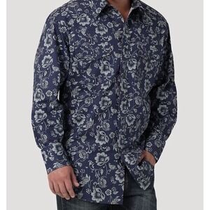 Wrangler Retro Mens M Western Pearl Snap Way Out West Cowboy Long Sleeve Floral